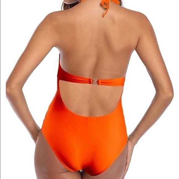 🎉HP🎉Rumi Como,Vibrant Orange,Halter Swimsuit,Beautiful,Excellent Condition,2XL - Picture 3 of 9